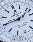 Breitling Navitimer Automatic 41mm White Dial Blue Leather Strap Watch for Men - A173263A1G1P1 Authentic Buy Shop Now