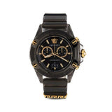 Versace Icon Active Chronograph Black Dial Black Steel Strap Watch for Men - VEZ700421 Authentic Buy Shop Now