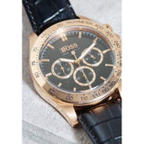 Hugo Boss Ikon Black Dial Black Leather Strap Watch for Men - 1513179 Authentic Buy Shop Now