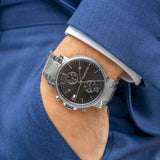 Tommy Hilfiger Daniel Black Dial Silver Steel Strap Watch for Men - 1710413 Authentic Buy Shop Now