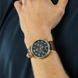 Tommy Hilfiger Daniel Blue Dial Brown Leather Strap Watch for Men - 1710380 Authentic Buy Shop Now