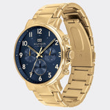 Tommy Hilfiger Daniel Chronograph Blue Dial Gold Steel Strap Watch for Men - 1710384 Authentic Buy Shop Now