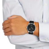 Tommy Hilfiger Brad Chronograph Black Dial Black Leather Strap Watch For Men - 1710391 Authentic Buy Shop Now