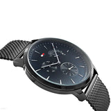 Tommy Hilfiger Brad Quartz Blue Dial Black Mesh Bracelet Watch For Men - 1710392 Authentic Buy Shop Now