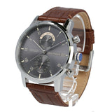 Tommy Hilfiger Kane Grey Dial Brown Leather Strap Watch for Men - 1710398 Authentic Buy Shop Now
