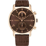Tommy Hilfiger Kane Brown Dial Brown Leather Strap Watch for Men - 1710400 Authentic Buy Shop Now