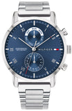 Tommy Hilfiger Kane Blue Dial Silver Steel Strap Watch for Men - 1710401 Authentic Buy Shop Now