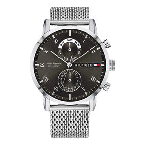 Tommy Hilfiger Kane Black Dial Silver Mesh Bracelet Watch for Men - 1710402 Authentic Buy Shop Now
