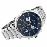 Tommy Hilfiger Evan Chronograph Blue Dial Silver Steel Strap Watch For Men - 1710409 Authentic Buy Shop Now
