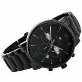 Tommy Hilfiger Evan Chronograph Quartz Black Dial Black Steel Strap Watch For Men - 1710410 Authentic Buy Shop Now