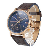 Tommy Hilfiger Daniel Blue Dial Brown Leather Strap Watch for Men - 1710418 Authentic Buy Shop Now