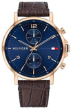 Tommy Hilfiger Daniel Blue Dial Brown Leather Strap Watch for Men - 1710418 Authentic Buy Shop Now