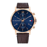 Tommy Hilfiger Daniel Blue Dial Brown Leather Strap Watch for Men - 1710418 Authentic Buy Shop Now