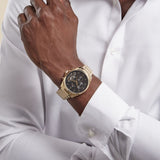Tommy Hilfiger Baker Chronograph Black Dial Gold Steel Strap Watch for Men - 1710447 Authentic Buy Shop Now