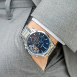 Tommy Hilfiger Baker Quartz Blue Dial Silver Steel Strap Watch For Men - 1710448 Authentic Buy Shop Now
