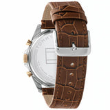 Tommy Hilfiger Baker Chronograph White Dial Brown Leather Strap Watch For Men - 1710450 Authentic Buy Shop Now