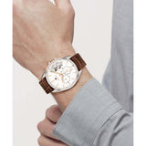 Tommy Hilfiger Baker Chronograph White Dial Brown Leather Strap Watch For Men - 1710450 Authentic Buy Shop Now