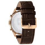 Tommy Hilfiger Baker Chronograph Blue Dial Brown Leather Strap Watch For Men - 1710453 Authentic Buy Shop Now
