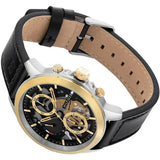 Tommy Hilfiger Henry Chronograph Black Dial Black Leather Strap Watch For Men - 1710474 Authentic Buy Shop Now