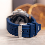 Tommy Hilfiger Luca Chronograph Blue Dial Blue Silicone Strap Watch For Men - 1710489 Authentic Buy Shop Now