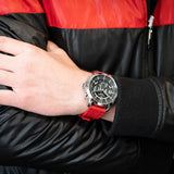 Tommy Hilfiger Luca Chronograph Grey Dial Red Silicone Strap Watch For Men - 1710490 Authentic Buy Shop Now