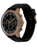 Tommy Hilfiger Luca Chronograph Black Dial Black Rubber Strap Watch For Men - 1710491 Authentic Buy Shop Now