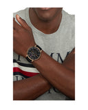 Tommy Hilfiger West Chronograph Grey Dial Brown Leather Strap Watch For Men - 1791710 Authentic Buy Shop Now
