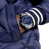 Tommy Hilfiger Luca Chronograph Blue Dial Silver Steel Strap Watch For Men - 1710492 Authentic Buy Shop Now