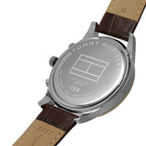 Tommy Hilfiger Weston Chronograph Silver Dial Brown Leather Strap Watch For Men - 1710501 Authentic Buy Shop Now