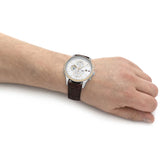 Tommy Hilfiger Weston Chronograph Silver Dial Brown Leather Strap Watch For Men - 1710501 Authentic Buy Shop Now