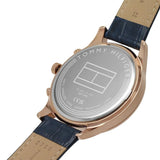 Tommy Hilfiger Weston Chronograph Blue Dial Blue Leather Strap Watch For Men - 1710503 Authentic Buy Shop Now