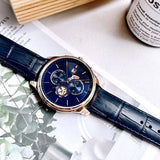 Tommy Hilfiger Weston Chronograph Blue Dial Blue Leather Strap Watch For Men - 1710503 Authentic Buy Shop Now