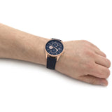 Tommy Hilfiger Weston Chronograph Blue Dial Blue Leather Strap Watch For Men - 1710503 Authentic Buy Shop Now