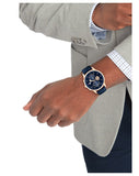Tommy Hilfiger Weston Chronograph Blue Dial Blue Leather Strap Watch For Men - 1710503 Authentic Buy Shop Now