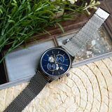 Tommy Hilfiger Weston Chronograph Blue Dial Silver Mesh Bracelet Watch For Men - 1710504 Authentic Buy Shop Now