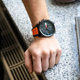 Tommy Hilfiger Wynwood Chronograph Black Dial Orange Silicone Strap Watch For Men - 1710583 Authentic Buy Shop Now
