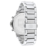 Tommy Hilfiger Tyson Chronograph Green Dial Silver Steel Strap Watch For Men - 1710587 Authentic Buy Shop Now