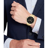 Tommy Hilfiger Tyson Chronograph Black Dial Gold Steel Strap Watch For Men - 1710589 Authentic Buy Shop Now