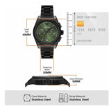 Emporio Armani Federico Chronograph Green Dial Black Steel Strap Watch For Men - AR11562 Authentic Buy Shop Now