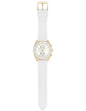 Michael Kors Hadyn Chronograph White Dial White Rubber Strap Watch for Women - MK7484 Authentic Buy Shop Now