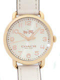 Coach Delancey White Dial White Leather Strap Watch for Women - 14502716 Authentic Buy Shop Now