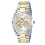 Gucci G Timeless Silver Dial Two Tone Steel Strap Watch For Women - YA126599 Authentic Buy Shop Now