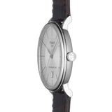 Tissot T-Classic Powermatic 80 Silver Dial Brown Leather Strap Watch For Men - T122.407.16.031.00 Authentic Buy Shop Now