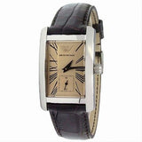 Emporio Armani Classic Beige Dial Brown Leather Strap Watch For Women - AR0155 Authentic Buy Shop Now
