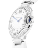 Cartier Ballon Bleu De Cartier Diamonds White Dial Silver Steel Strap Watch for Women - W4BB0015 Authentic Buy Shop Now