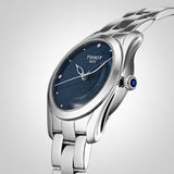 Tissot T Wave Donna Blue Dial Silver Steel Strap Watch For Women - T112.210.11.041.00 Authentic Buy Shop Now
