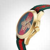 Gucci Le Marche des Merveilles Green & Red Dial Green & Red NATO Strap Unisex Watch - YA126487 Authentic Buy Shop Now