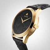 Gucci G Timeless Quartz Black Dial Black Leather Strap Watch For Women - YA1264034A Authentic Buy Shop Now