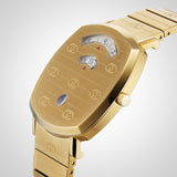 Gucci Grip Quartz Yellow Gold Dial Gold Steel Strap Unisex Watch - YA157409 Authentic Buy Shop Now