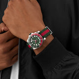 Gucci Dive Quartz Green Dial Two Tone NATO Strap Watch For Men - YA136339 Authentic Buy Shop Now